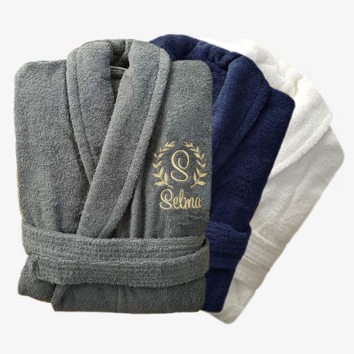 Personalized bathrobe with name for adults