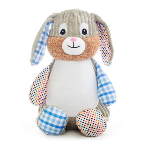 Blue rabbit with dots and name