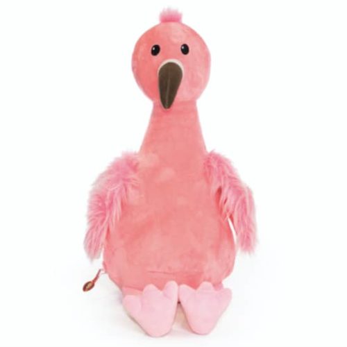 Flamingo with name soft toy pink