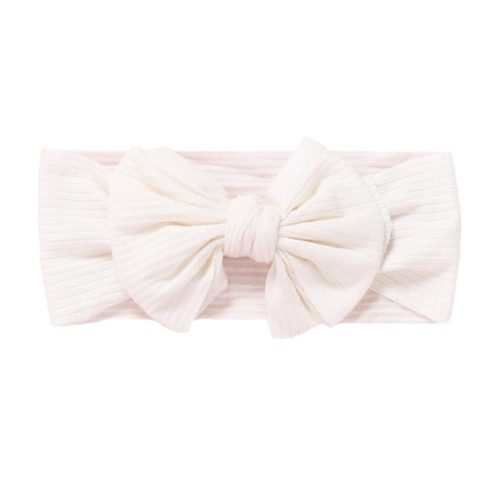 White headband for baby ribbed