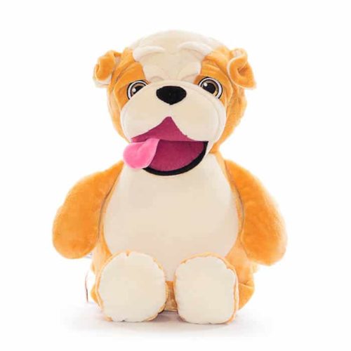 Bulldog soft toy with name embroidered