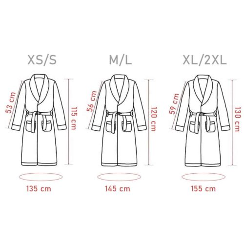 Bathrobes that show measurements