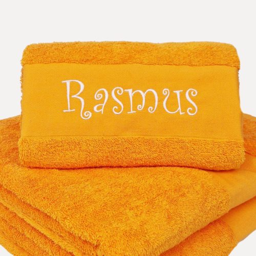 Personalized Towel in orange color with name