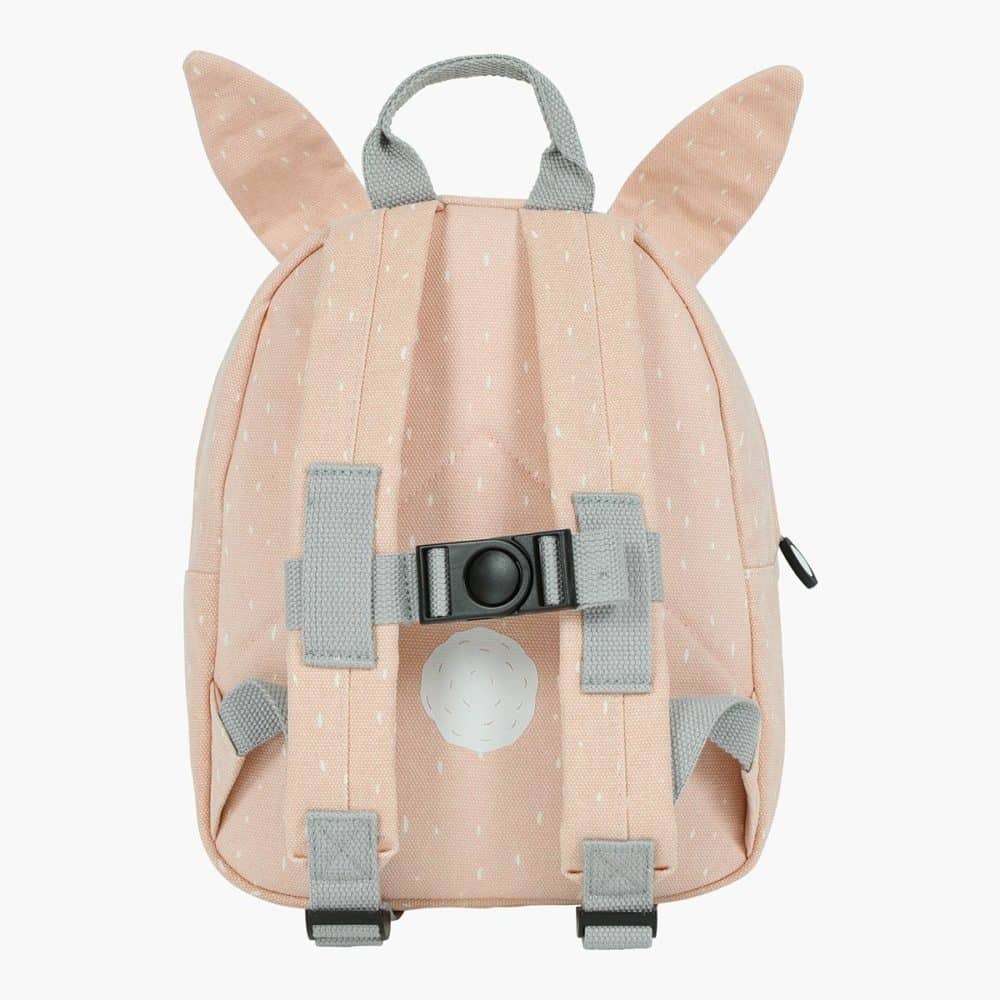 Large and small backpack with rabbit motif