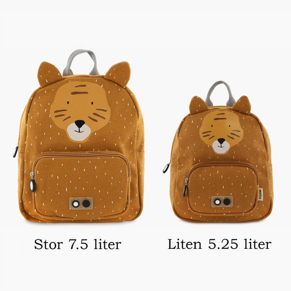 Large and small backpack with tiger